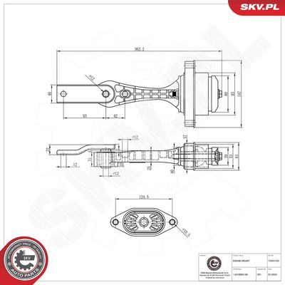 Подвеска, двигатель ESEN SKV 75SKV103