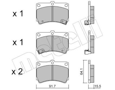 Комплект тормозных колодок, дисковый тормоз METELLI 22-0196-0