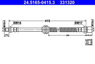 Тормозной шланг ATE 24.5165-0415.3