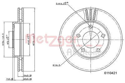 Bremžu diski METZGER 6110421