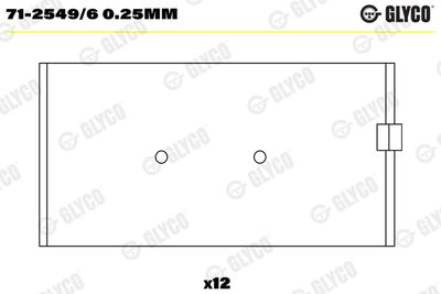 Шатунный подшипник GLYCO 71-2549/6 0.25mm