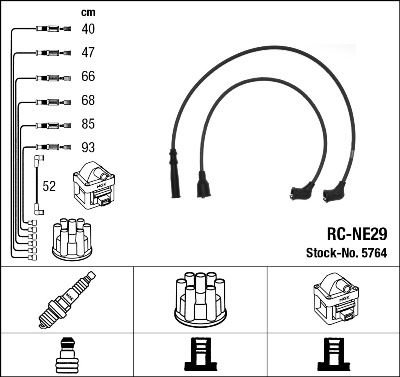 Augstsprieguma vadu komplekts NGK 5764