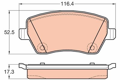 Bremžu uzliku kompl., Disku bremzes TRW GDB2017