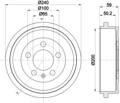Bremžu trumulis HELLA PAGID 8DT 355 300-371