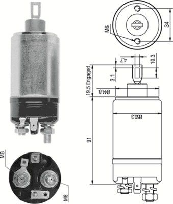 Ievilcējrelejs, Starteris MAGNETI MARELLI 940113050246