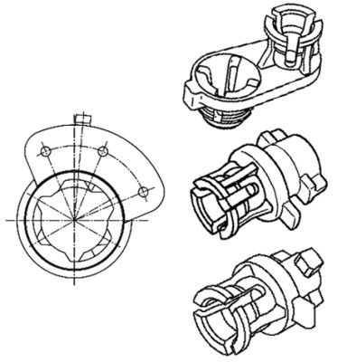 Turētājs, lukturu augstuma regulēšanas izpildelements HELLA 8HG 183 586-001