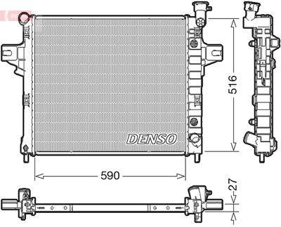 Радиатор, охлаждение двигателя DENSO DRM06031