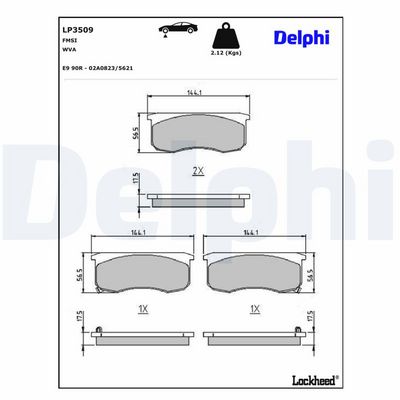 DELPHI LP3509 klocki ham. UAZ HUNTER