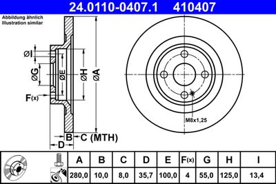 Тормозной диск ATE 24.0110-0407.1