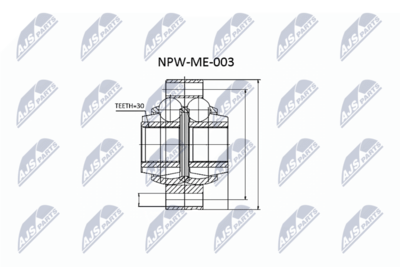 Шарнирный комплект, приводной вал NTY NPW-ME-003