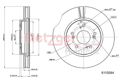 Тормозной диск METZGER 6110584
