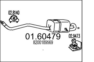 Глушитель выхлопных газов конечный MTS 01.60479