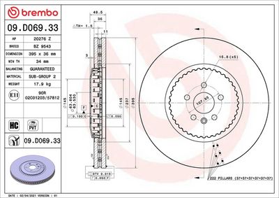 Bremžu diski BREMBO 09.D069.33