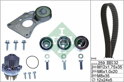 Ūdenssūknis + Zobsiksnas komplekts Schaeffler INA 530 0259 31