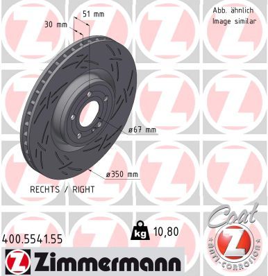 Тормозной диск ZIMMERMANN 400.5541.55