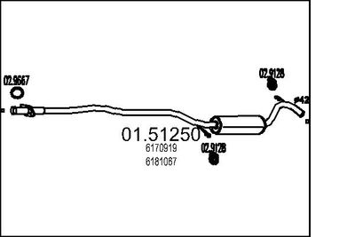 Средний глушитель выхлопных газов MTS 01.51250