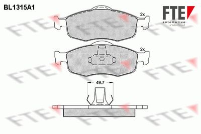 Комплект тормозных колодок, дисковый тормоз FTE 9010103