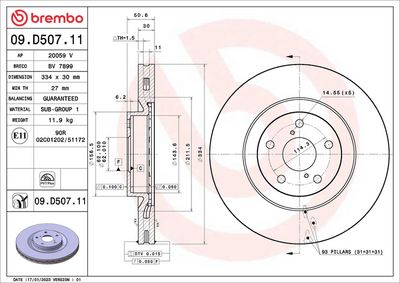 Bremžu diski BREMBO 09.D507.11