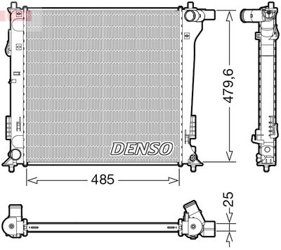 Радиатор, охлаждение двигателя DENSO DRM41020