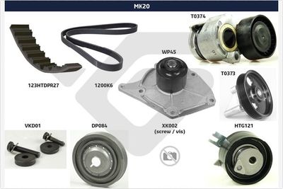 Ķīļrievu siksnu komplekts HUTCHINSON MK20