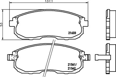 HELLA PAGID 8DB355016381 Bremžu uzliku kompl