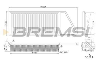 Воздушный фильтр BREMSI FA0211