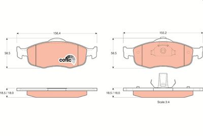 Комплект тормозных колодок, дисковый тормоз TRW GDB1107