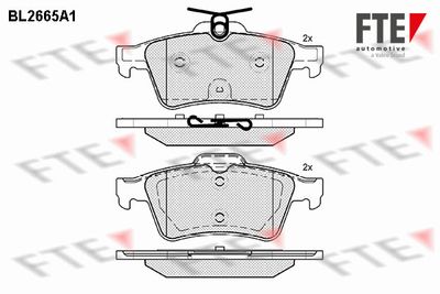 Комплект тормозных колодок, дисковый тормоз FTE 9010903