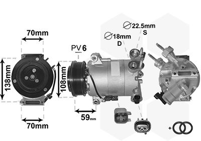 Компрессор, кондиционер VAN WEZEL 1800K586