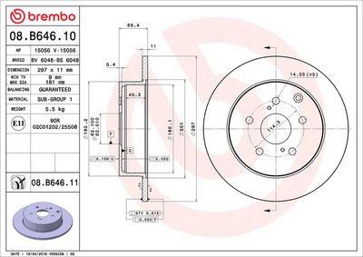 Тормозной диск BREMBO 08.B646.11