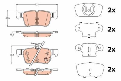 Комплект тормозных колодок, дисковый тормоз TRW GDB2115