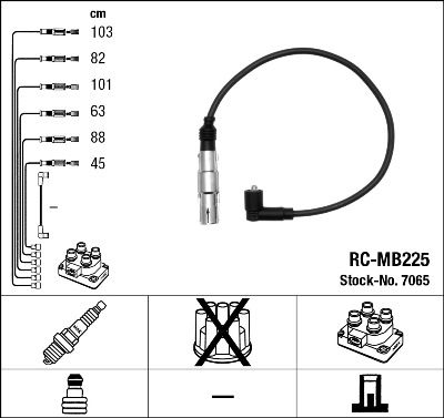 Augstsprieguma vadu komplekts NGK 7065