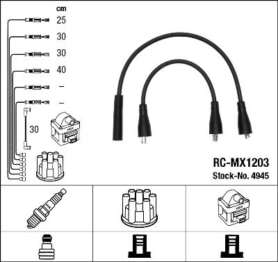 Augstsprieguma vadu komplekts NGK 4945