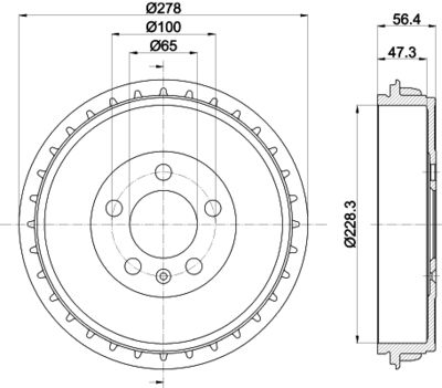 Bremžu trumulis HELLA PAGID 8DT 355 303-251