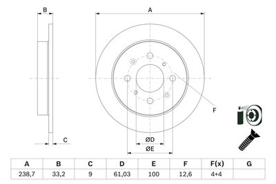 Bremžu diski BOSCH 0 986 479 F34