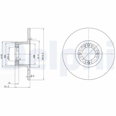 Тормозной диск DELPHI BG2081