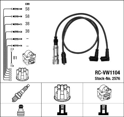 Augstsprieguma vadu komplekts NGK 2576