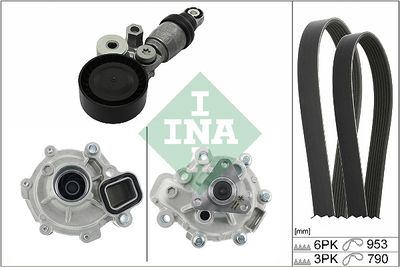 Ūdenssūknis + ķīļrievu siksnas komplekts Schaeffler INA 529 0371 30