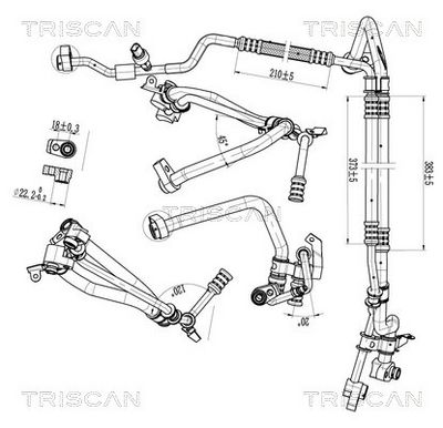 Трубопровод высокого / низкого давления, кондиционер TRISCAN 9010 16058