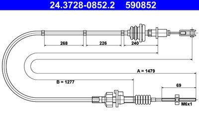 Трос, управление сцеплением ATE 24.3728-0852.2
