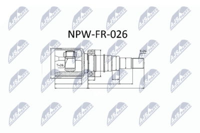 Шарнирный комплект, приводной вал NTY NPW-FR-026