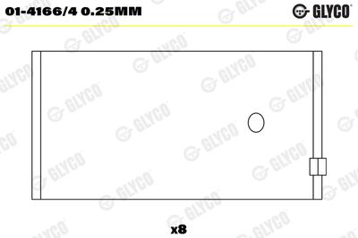 Шатунный подшипник GLYCO 01-4166/4 0.25mm