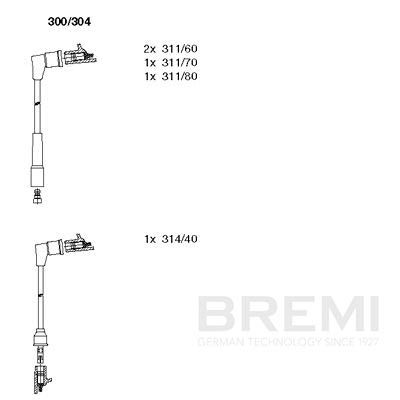 Комплект проводов зажигания BREMI 300/304