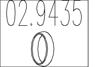 Уплотнительное кольцо, труба выхлопного газа MTS 02.9435