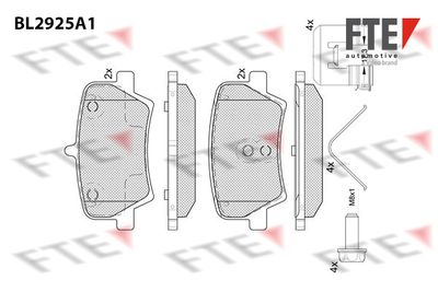 Bremžu uzliku kompl., Disku bremzes FTE 9011168