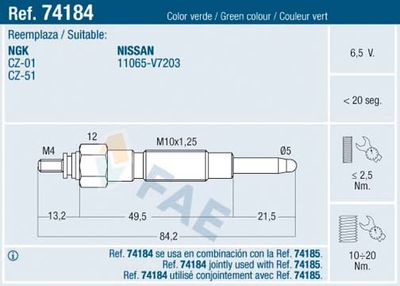 Kvēlsvece FAE 74184