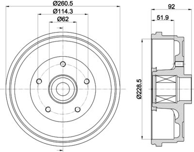 Bremžu trumulis HELLA PAGID 8DT 355 303-401