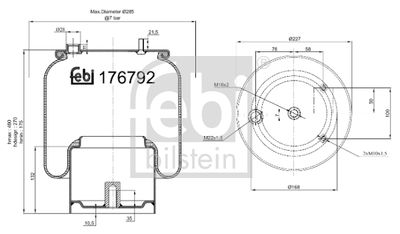 Pneimoatsperes spilvens, Pneimopiekare FEBI BILSTEIN 176792