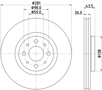 Bremžu diski HELLA PAGID 8DD 355 134-971