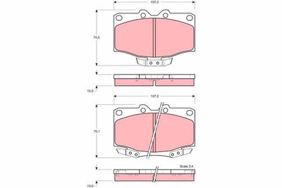 Bremžu uzliku kompl., Disku bremzes TRW GDB1133